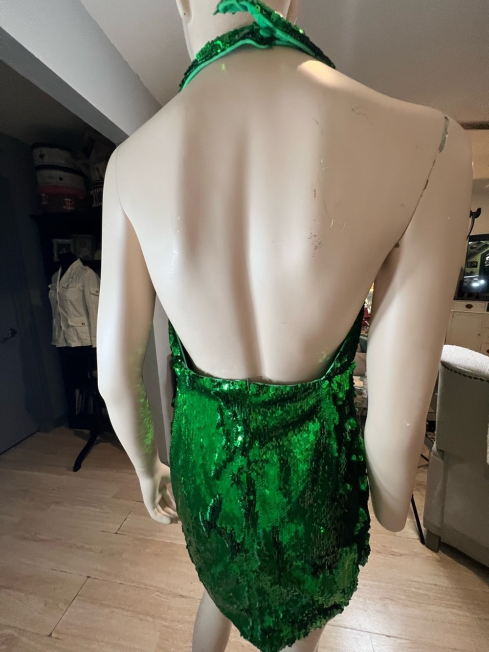 NBD Green Sequin Halter Dress - Picture 11 of 14